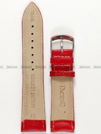 Pasek skórzany do zegarka - Pacific W70L.24.4.7 - 24 mm czerwony