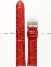 Pasek skórzany do zegarka - Tekla PT22.18.4 - 18 mm czerwony