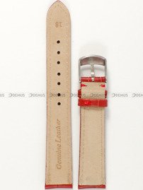 Pasek skórzany do zegarka - Tekla PT22.18.4 - 18 mm czerwony