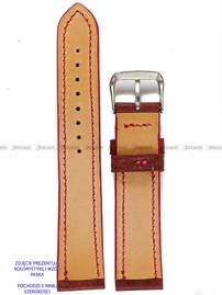 Pasek skórzany ręcznie robiony A. Kucharski Leather - Badalassi Carlo Pueblo - Coccinella/Red - 22 mm