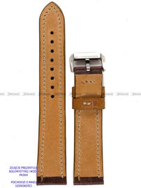 Pasek skórzany ręcznie robiony A. Kucharski Leather - Conceria Il Ponte Maya Double - Chocolate/Camel - 18 mm