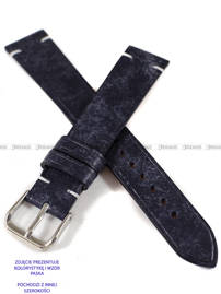 Pasek skórzany ręcznie robiony A. Kucharski Leather - Conceria Il Ponte Maya Simple - Black/White - 26 mm