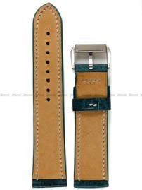 Pasek skórzany ręcznie robiony A. Kucharski Leather - Conceria Il Ponte Maya - turquoise/white 22 mm