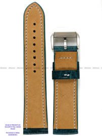 Pasek skórzany ręcznie robiony A. Kucharski Leather - Conceria Il Ponte Maya - turquoise/white 28 mm