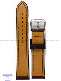 Pasek skórzany ręcznie robiony A. Kucharski Leather - Conceria Puccini Uragano - burgundy/black 24 mm