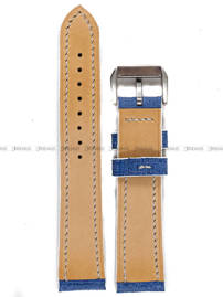 Pasek skórzany ręcznie robiony A. Kucharski Leather - Grattamacco - Blue/White - 20 mm