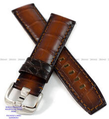 Pasek skórzany z aligatora, ręcznie robiony, do zegarka - Hirsch Tritone Alligator Vintage 08607015-2-24 - 24 mm