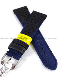 Pasek wodoodporny skórzano-nylonowy do zegarka - Morellato X4747110061 - 22 mm czarny niebieski