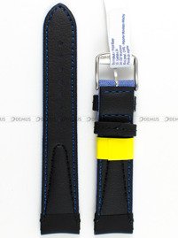 Pasek wodoodporny skórzano-nylonowy do zegarka - Morellato X4747110064 - 20 mm czarny niebieski
