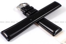 Pasek z naturalnego kauczuku do zegarka - Hirsch Accent 40478850-2-20 - 20 mm czarny